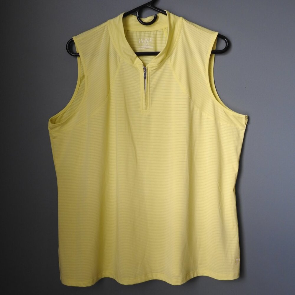 Tribal Sport Zip Yellow Golf Sleeveless Top XL